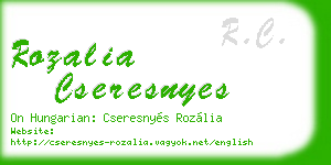 rozalia cseresnyes business card